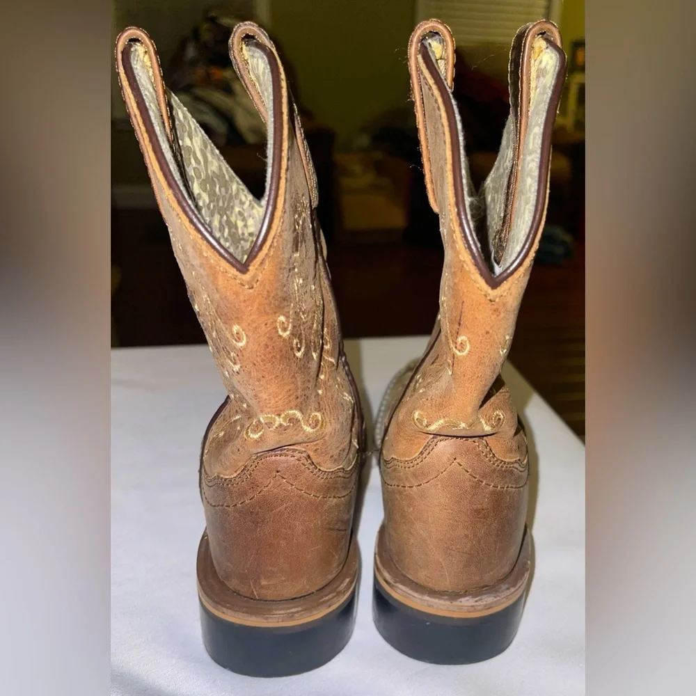 Smoky Mountain Boot Children 12 Marilyn leather square toe western brown 3845C